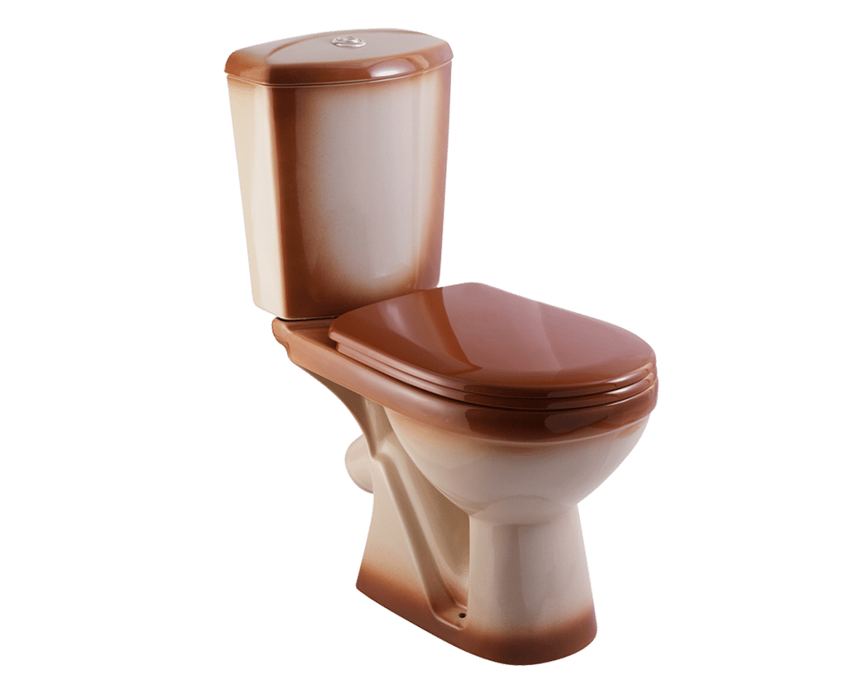 ტუალეტის თასი კომპაქტური კომფორტის ყავისფერი დეკორი