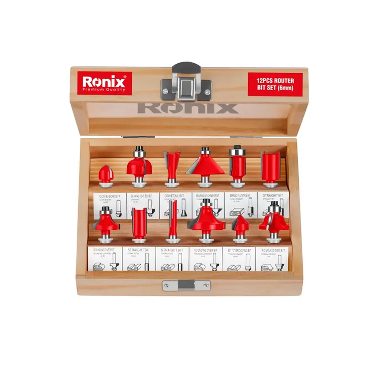 ფრეზის პირების ნაკრები Ronix RH-5341, 12ც.