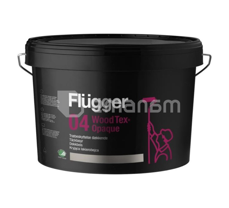 ხის საღებავი გარე გამოყენების Flugger 04 Wood Tex Opaque ნახევრად-მქრქალი 3 ლ