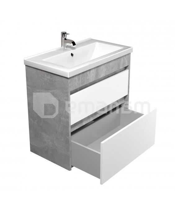 აბაზანის ტუმბო ხელსაბნით Polo Loft 80-U grey/white Cosmo 80 სმ