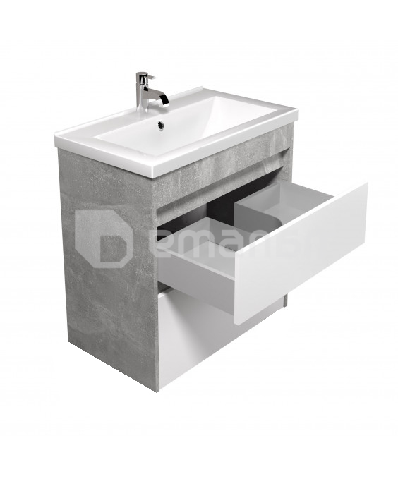 აბაზანის ტუმბო ხელსაბნით Polo Loft 80-U grey/white Cosmo 80 სმ