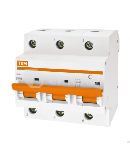 ავტომატური  ამომრთველი ВА47-29 3Р 63А 4,5кА х-ка С TDM