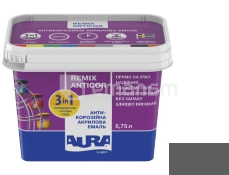 ემალი Eskaro Aura Luxpro Remix Anticor 750 მლ მუქი-ნაცრისფერი