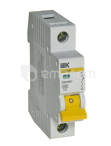 ავტომატური ამომრთველი IEK ВА47-29М 4,5kA 63A 1P C
