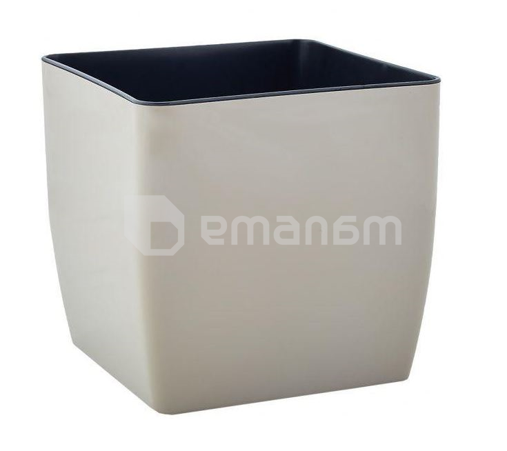 ქოთანი პლასტიკის  Aleana Kvadro დაბალი 16x16x15.5 სმ კაკაო