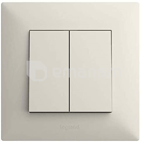 ჩამრთველი გამავალი ჩარჩოს გარეშე LEGRAND 2 კლავიშიანი სპილოს ძვლისფერი