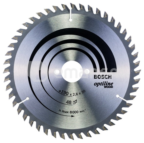 ცირკულარული დისკი Bosch Optiline Wood 190x2.6x30 მმ 48