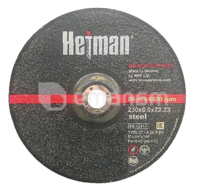 დისკი სახეხი Hetman 1/27 14А 230x6x22.23 მმ