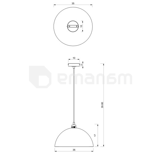საკიდი Milagro MLP7897 BETA 1 E27 Ø35cm თეთრი ოქროსფერი