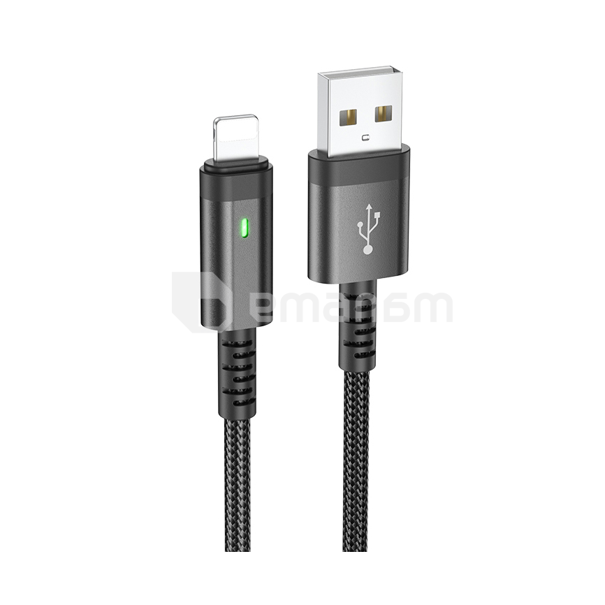 მობილური ტელეფონის დამტენი სადენი Borofone USB-A Lightning 1.2მ 2.4А