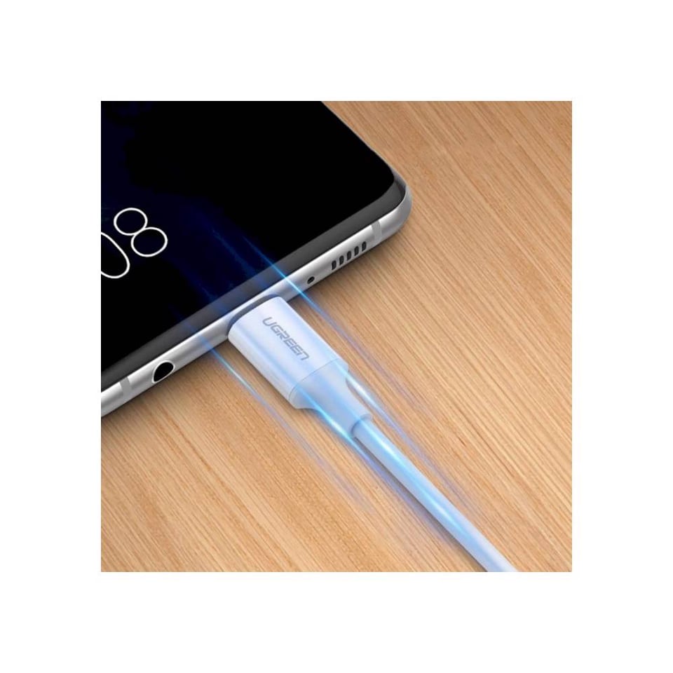 USB კაბელი UGREEN US300 (60551), 100W, Type-c to Type-c , 1m, White