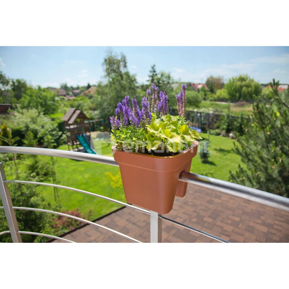 ქოთანი ყვავილის აივნის LAMELA Donica balustradowa LOBELIA 450x290 - ceglasty 18,2 L