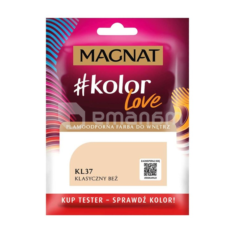 საღებავი-ტესტი ინტერიერის Magnat Kolor Love 25 მლ KL37 კლასიკური ჩალისფერი
