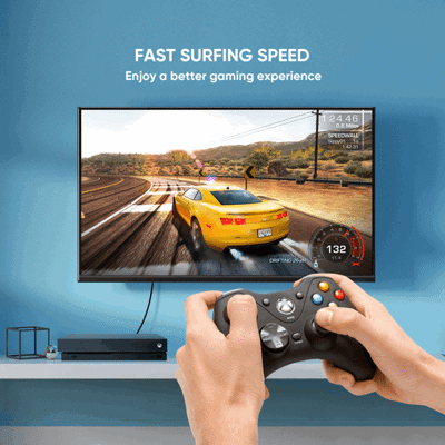 ქსელის კაბელი UGREEN NW121 (80787) Pure Copper Patch Cord Cat8 RJ45 Ethernet Cable 0.5M (Black)