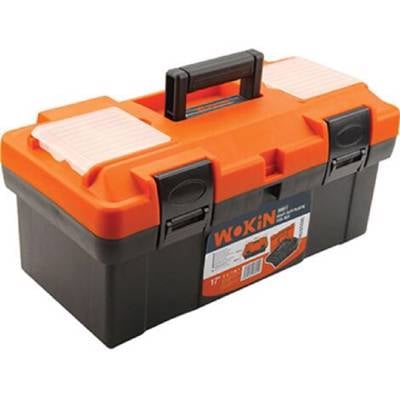 ხელსაწყოების  პლასტმასის ყუთი Wokin 900017, 17\", Heavy Duty Plastic Tool Box (INDUSTRIAL), Black/Orange