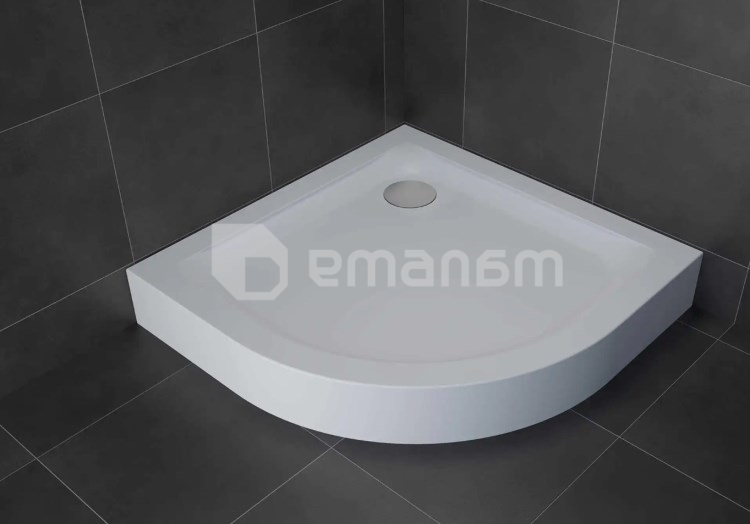 საშხაპე პადონი New Trendy Mild Stone White B-0517 90X90X11,5სმ ოვალური +S-0041