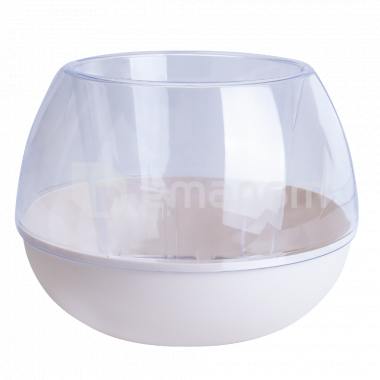 ქოთანი პლასტმასის Aleana Sfera d14 გამჭვირვალე თეთრი ვარდი