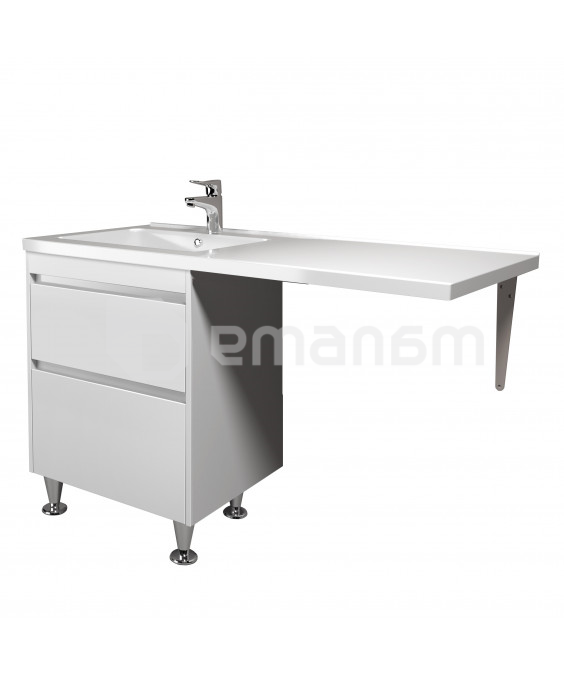 აბაზანის ტუმბო ხელსაბნით მარცხენა WING 60-W L white Rodeo-120 L სარეცხი მანქანისთვის