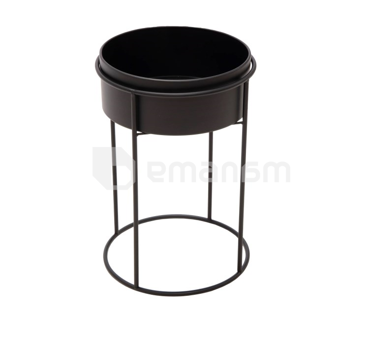 ქოთნის სადგამი რკინის Mega Collections Eton High Round Planter 28x42,5სმ შავი
