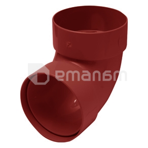 მილის მუხლი ორმუფტიანი RainWay 100 მმ 87° წითელი