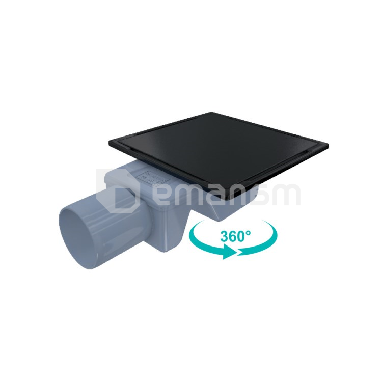 აბაზანის ტრაპი Valtemo Inox-s Trendy Black VFD-744315 10X10 სმ