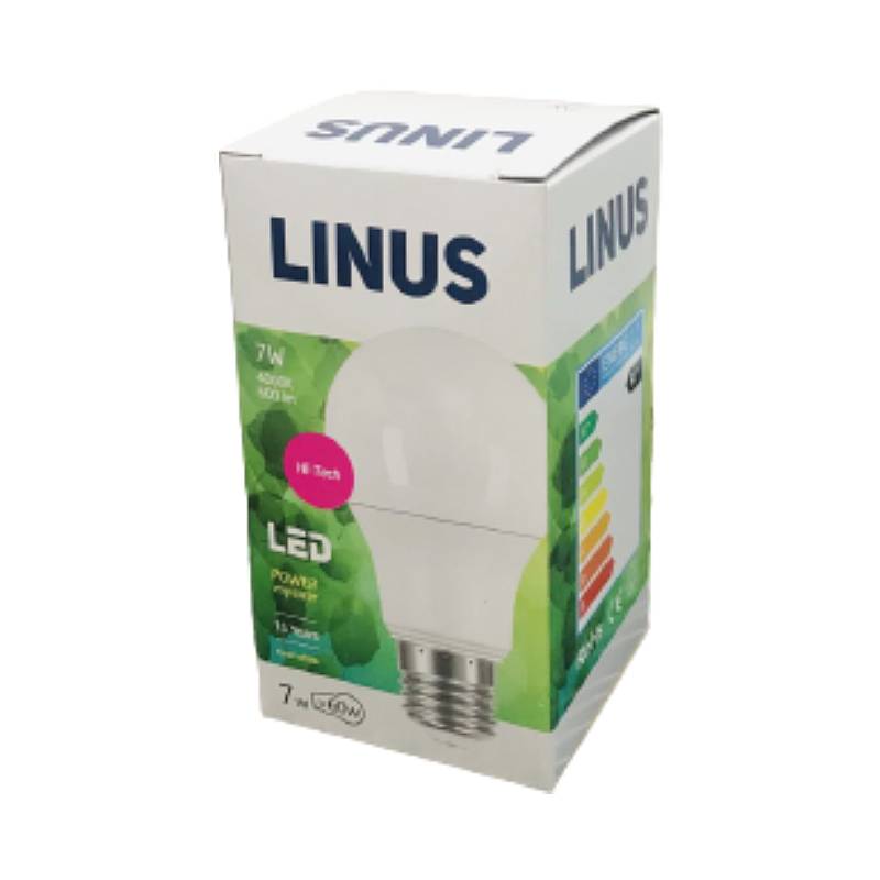 Lin55-7753 Linus LED  ნათურა სტანდარტული 7W E27 4000K