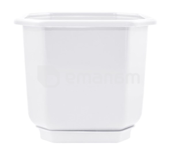 პლასტმასის ქოთანი დასადგამით Aleana დამა 16x16 თეთრი