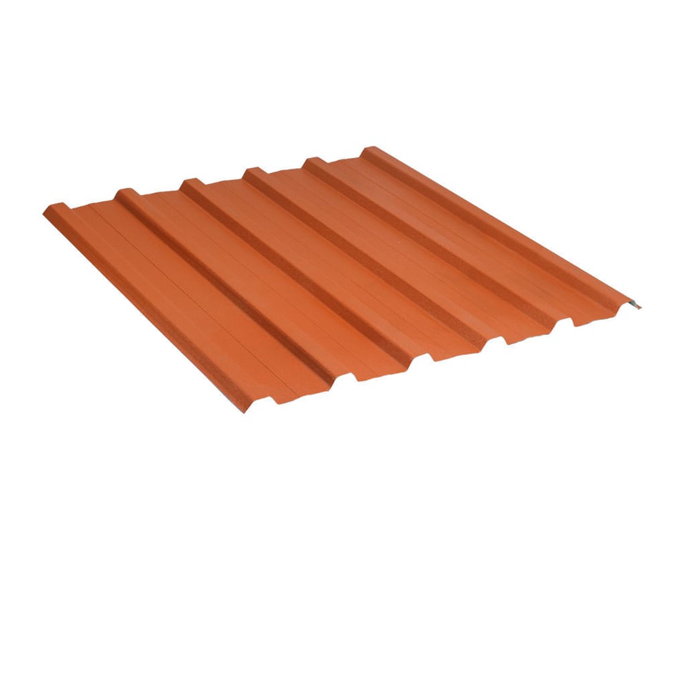 პროფილირებული ფერადი თუნუქის სახურავი 0.5X1090 ხაოიანი RAL8004 NOVA