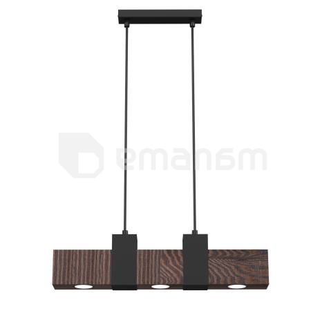 საკიდი LUMINEX 3 Belen GU10 3x MAX 8W შავი მუქი ყავისფერი ხე 889