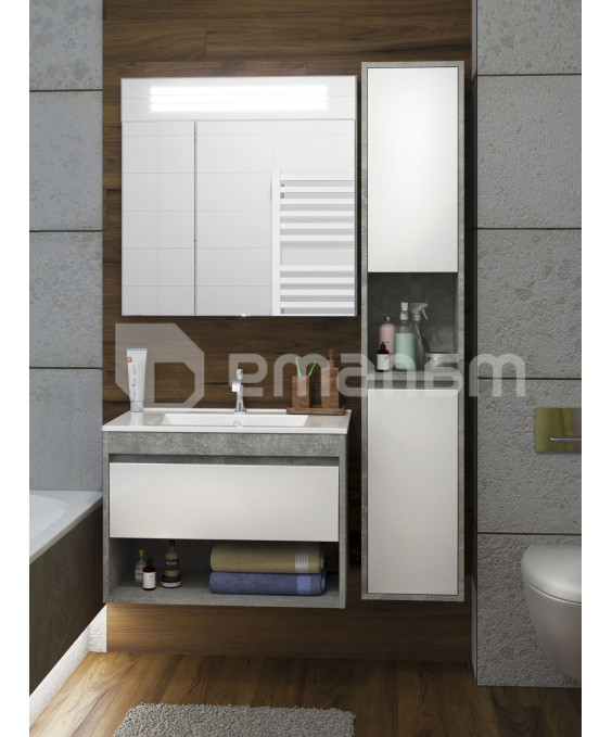 აბაზანის ტუმბო ხელსაბნით Oslo Loft 80-A gray/white SU/Cosmo 80 სმ