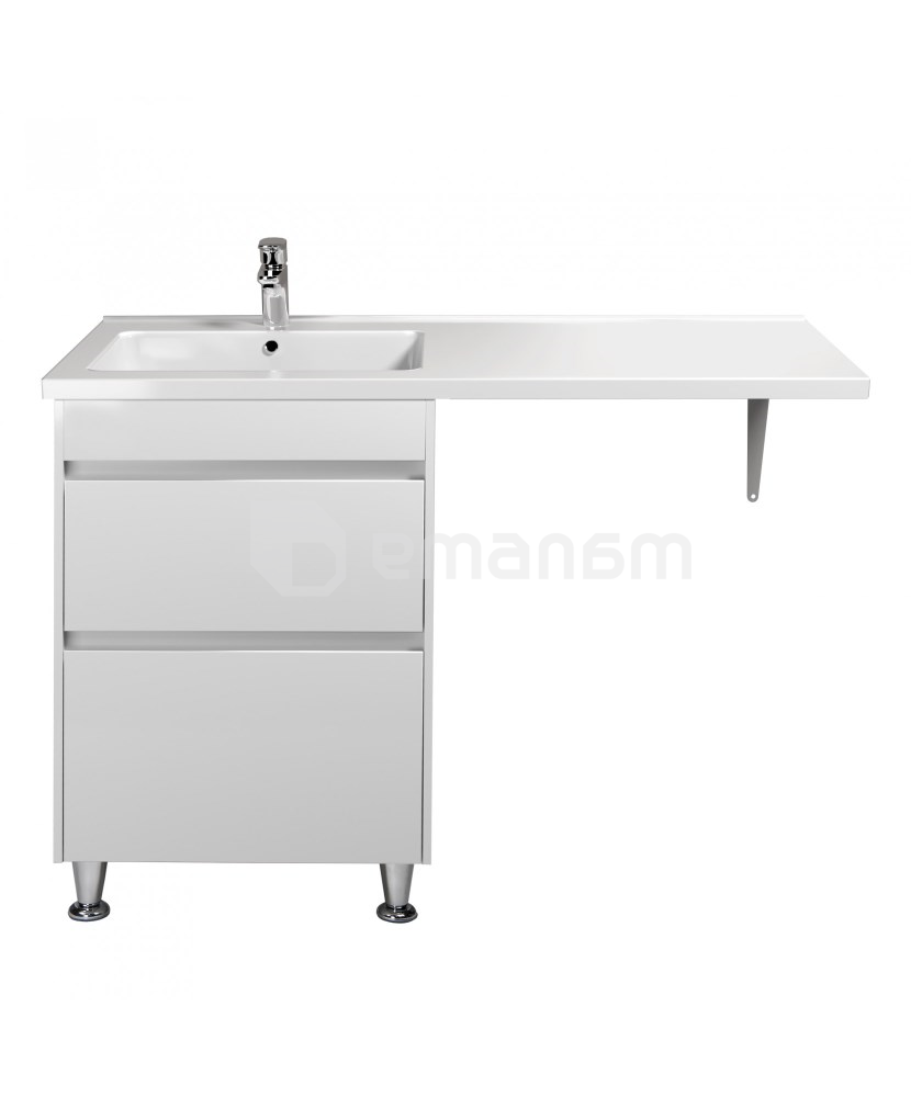 აბაზანის ტუმბო ხელსაბნით მარცხენა WING 60-W L white Rodeo-120 L სარეცხი მანქანისთვის