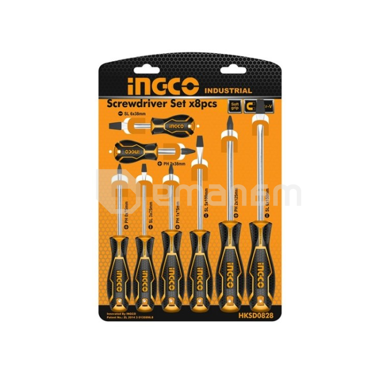 სახრახნისის კომპლექტი Ingco HKSD0828 8 ც.