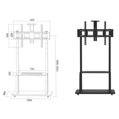 ტელევიზორის საკიდი Allscreen C1800, 42"-100", TV Mount With Roller, Black