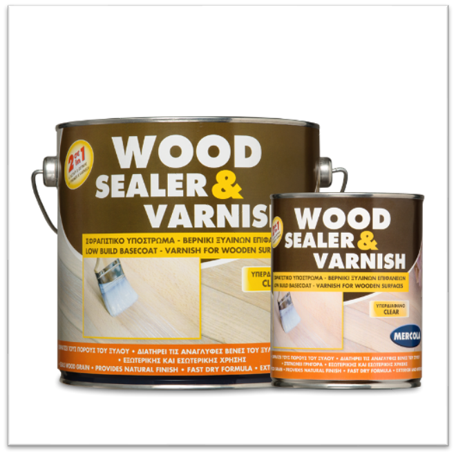 გამჭვირვალე ლაქი ხის ზედაპირებისთვის WOOD SEALER & VARNISH 2.5ლ