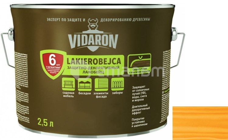 გასაჟღენთი ხის Vidaron Lakobeyc 2.5 ლ L02 ოქროსფერი ფიჭვი