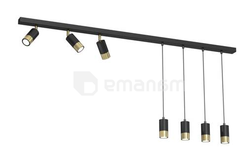 სპოტი-საკიდელი LUMINEX 7 Link line 1500 შავი თითბერი 3887 GU10 7x MAX 8W