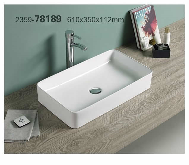 ხელსაბანი დასადგამი Pate Square 78189 Glossy თეთრი