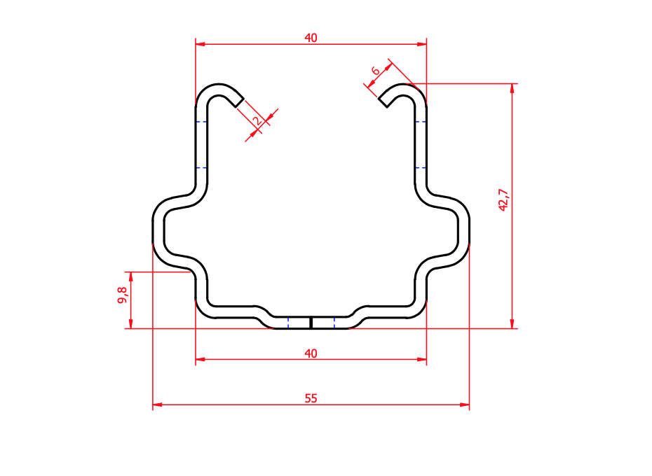 ვენახის საწყისი ბოძი 43X55X43 (2.00X2600მმ ) Z275 NOVA ვენახის ინვენტარი