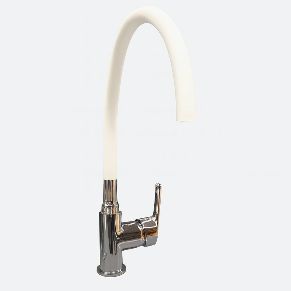 სამზარეულოს ონკანი სილიკონის მილით Fr8629-2 chrome/white