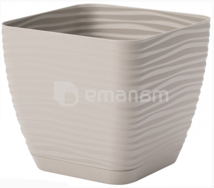 ქოთანი ყვავილის დასადგამით Form-Plastic Sahara petit 19 light grey