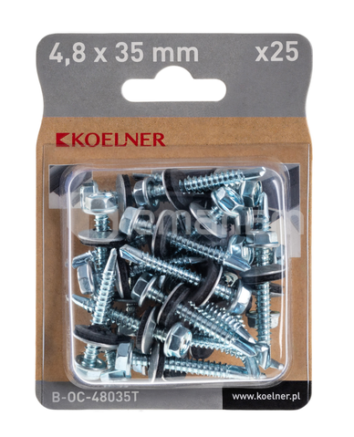 თვითმჭრელი ბურღი საყელურით EPDM Koelner 25 ც 48x35  B-OC-48035T  ბლისტი