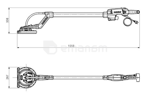 სახეხი მანქანა კედლისთვის და ჭერისთვის Metabo LSV 5-225 500W (600103000)