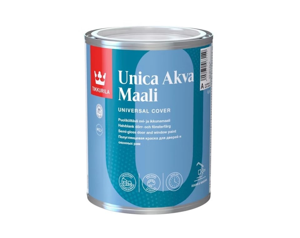 საღებავი რთული ზედაპირებისთვის Tikkurila Unica Akva A 0,9 ლ