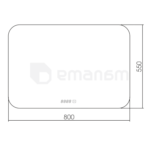 სარკე სენსორული ჩამრთველით Silver Mirrors Shampagne4 800х550