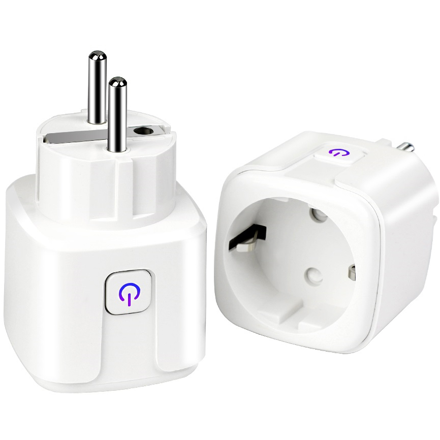 როზეტი გარე Smart Home Wi-Fi დამიწებით და შტორებით 16A თეთრი