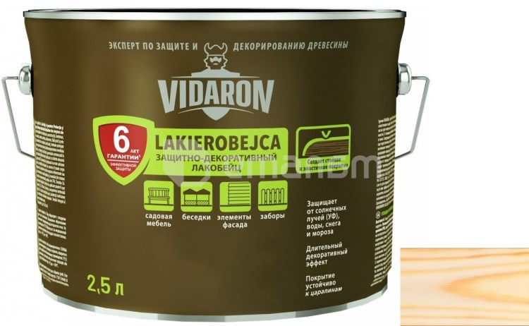 გასაჟღენთი ხის Vidaron Lakobeyc 2.5 ლ L01 უფერო