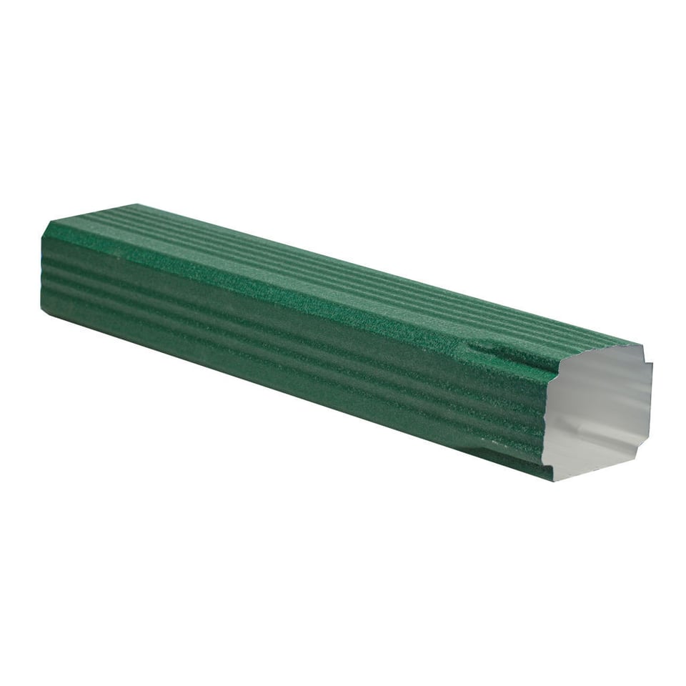 ოთხკუთხა წყალსაწრეტი მილი 0.50x350 RAL 6005 ხაოიანი (2000 მმ.)