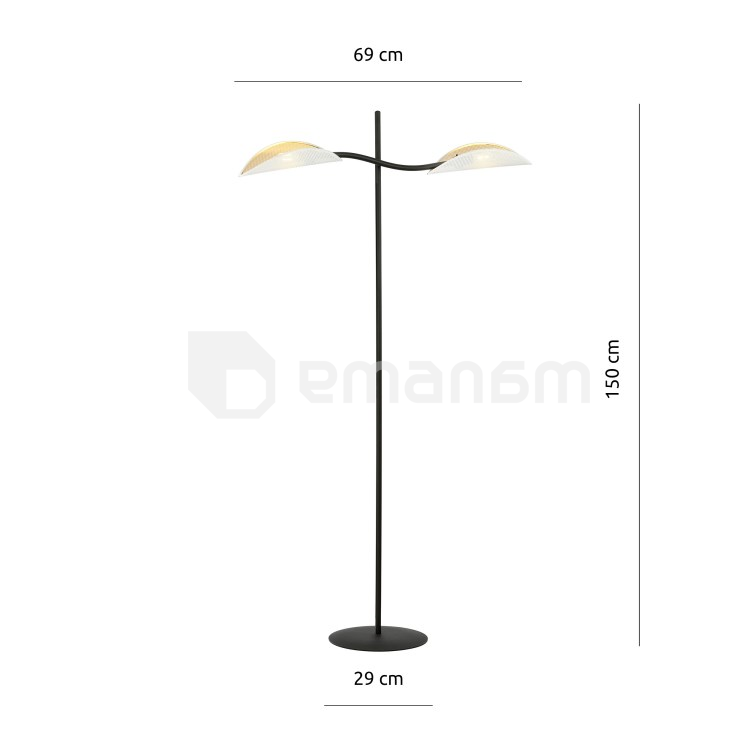 ტორშერი EMIBIG LOTUS LP2 E14 2x MAX 40W თეთრი ოქროსფერი