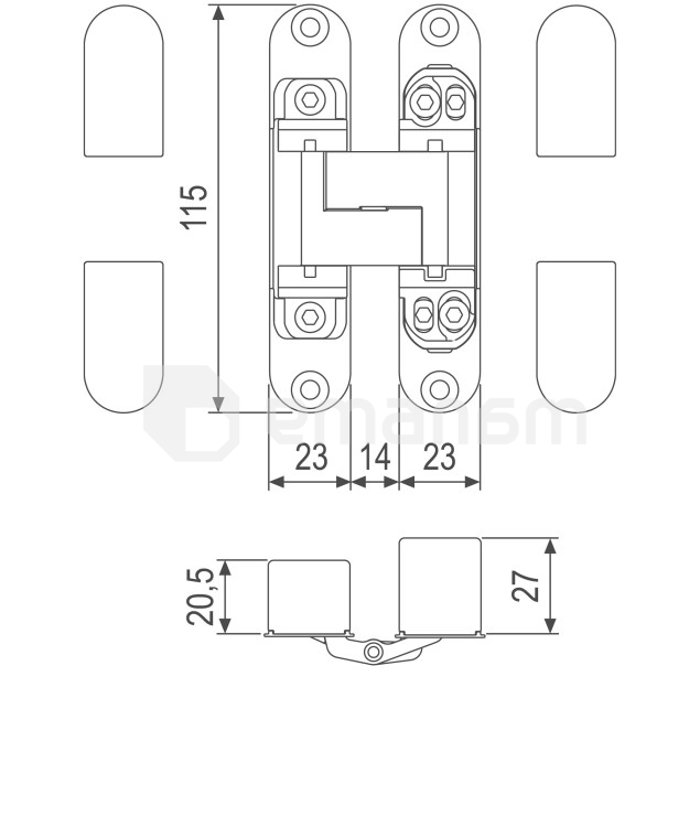 ანჯამა დაფარული AGB ECLIPSE 3.0 თეთრი