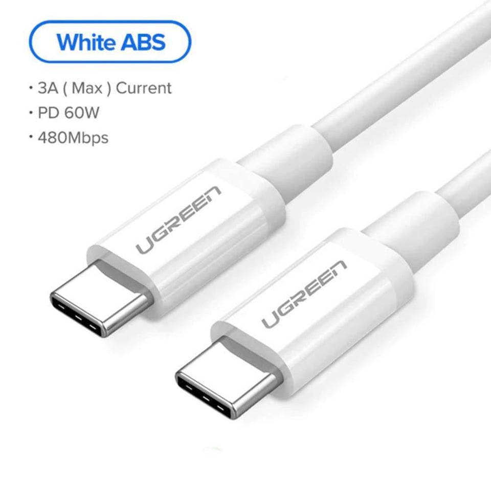 UGREEN 60518 USB 2.0 C M/M ABS Cover 1m (White)